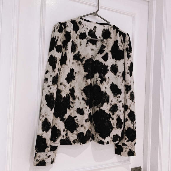 Animal Print, V neck blouse - Picture 3 of 8